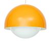 Mid Century Modern Style Orange Patinated Metal Dome Hanging Lamp, H 9" Dia. 12"