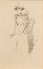 James Abbott Mcneill Whistler (American, 1834-1903) Lithograph on Paper, Ca. 1894, "Gants De Suède", H 8.5" W 4"