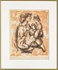 CHAIM GROSS, LITHOGRAPH, 1977, H 17" W 13" "HAPPY MOTHER"