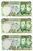 A Set Of Three 50 Rials Iran Mohammad Reza Shah Pahlavi Banknotes