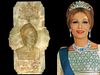 Iran Persian Queen Farah Pahlavi Portrait Carved Onyx Memorial Plaque