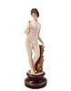 Standing Nude Lady, A Late 19 C. Hand Painted Porcelain Figurine, Signed