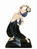 The Gypsy Dancer, A Rare Art Deco Early 20th C. Hand Painted Porcelain Figurine