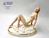 The Nude Sunbather, A Vintage Royal Dux Figurine, Elly Strobach Signed