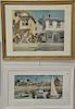 Three Harry Hering (1887-1967), watercolors, Street Scene, "Sailboat", and Dock at Provincetown, all signed Hering, sight siz