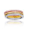 decadence sterling silver tricolor Round Channel Set Stack Ring size 9
