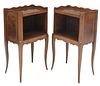 (2) FRENCH LOUIS XV STYLE INLAID WALNUT CABINETS