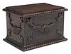 DIMINUTIVE FRENCH CARVED COFFER/ STORAGE TRUNK