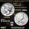 ***Auction Highlight*** 1921-p Peace Dollar $1 Graded ms63 By SEGS (fc)