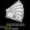 Lot of 5 Consecutive 1963 $2 United States Notes, All CU! $2 Red Seal United States Note Grades cu