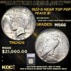 ***Auction Highlight*** 1922-s Peace Dollar Near Top Pop! $1 Graded ms66 By SEGS (fc)