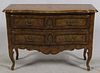 COUNTRY FRENCH WALNUT AND LEATHER TOP CHEST C1900