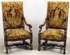 FRENCH HIGH BACK WALNUT ARM CHAIRS C1860 PAIR
