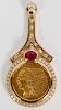 GOLD AND DIAMOND SET INDIAN HEAD GOLD COIN PENDANT