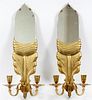 CHAPMAN BRASS AND MIRRORED GLASS WALL SCONCES 1972