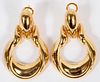 RETRO STYLE 14KT YELLOW GOLD DANGLE EARRINGS PAIR