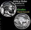 1936-p Hobo Buffalo Nickel 5c Grades Hand Carved