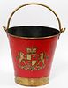 ENGLISH RED PAINTED METAL BUCKET