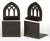 MARSHALL FIELD AND CO. ARTMETAL CRAFT AND BRADLEY AND HUBBARD BOOKENDS, LOT OF FOUR