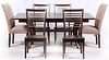 BASSETT FURNITURE CO. DINING TABLE AND SIX CHAIRS