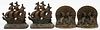 ANTIQUE FIGURAL BRASS BOOKENDS TWO PAIR