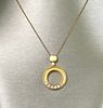 Sterling Silver Vermeil Seed Pearl "Circle" Pendant Necklace
