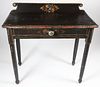 American Sheraton Pine and Paint Decorated One Drawer Writing Desk, 19th Century