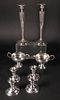 Group of Sterling Silver Items Including a Pair of Column Candlesticks
