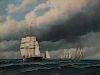 ANTONIO JACOBSEN, (American, 1850-1921), "The Chapman" of New York off Sandy Hook