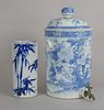 Two Pieces of Japanese Blue and White Porcelain 