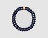 Double-strand Lapis Lazuli Necklace