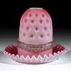 VICTORIAN OVERALL STARS CASED GLASS FAIRY LAMP