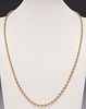 ESTATE 14KT YELLOW GOLD ROPE CHAIN NECKLACE