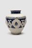 Persian Blue and White Glazed Pottery Vase