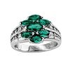 1.50 ct. Natural Emeralds & Diamond Ring in 14K White Gold