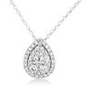 0.74 ct. Natural Pear Shape Diamond Pendant Necklace in 18K White Gold