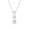 1.00 ct. 3 Stone Natural Diamond Necklace in 14k White Gold