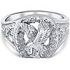 Men's Diamond American Eagle Ring set in 10K White Gold.