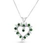0.88 ct. Natural Emerald & Diamond Heart Pendant in 14K White Gold