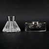 Grouping of Two (2) Modern English Sterling Silver and Crystal Inkwells