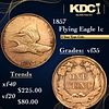 1857 Flying Eagle Cent 1c Grades vf++