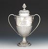 George III English Lidded Armorial Trophy Cup, by John Parker I & Edward Wakelin, dated 1775