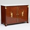Empire Ormolu-Mounted Mahogany Side Cabinet with a Marble Top