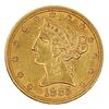 1885 US $5 HALF EAGLE GOLD COIN 
