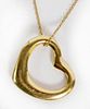 TIFFANY & CO. 18KT GOLD HEART PENDANT NECKLACE