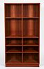 MCM Jens Risom Style Walnut Double Bookcase 