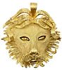 18K Yellow Gold Lion Head Pin