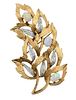14K Yellow Gold Broach in Form of Leaves