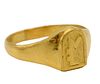 22-24K Yellow Gold Ring with Monogrammed Letter
