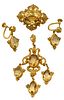 14K Yellow Gold Four Piece Lot Set with Yellow Citrines